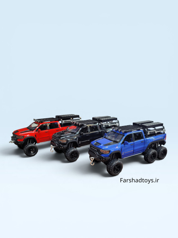 رنگبندی ماکت دوج رم هنسی ماموت 6x6 شامل آبی مشکی و قرمز