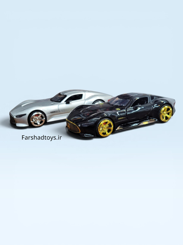 ماکت مرسدس بنز AMG Vision Gran Turismo در رنگهای نقرهای و مشکی مقیاس 1:32