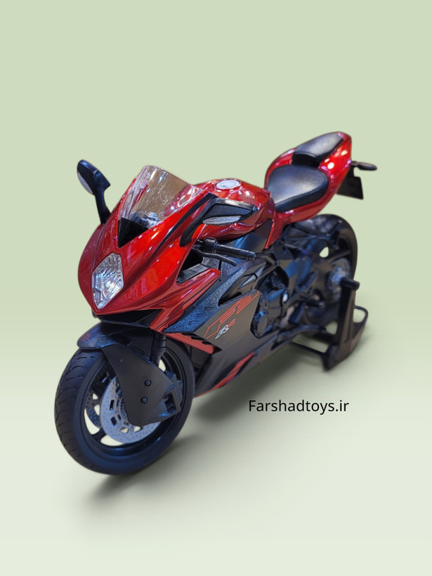 نمای نزدیک ماکت فلزی MV Agusta F3 RR ویلی با طراحی آیرودینامیک