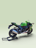 نمای عقب ماکت فلزی کاوازاکی Ninja ZX-10R سبز و مشکی ویلی