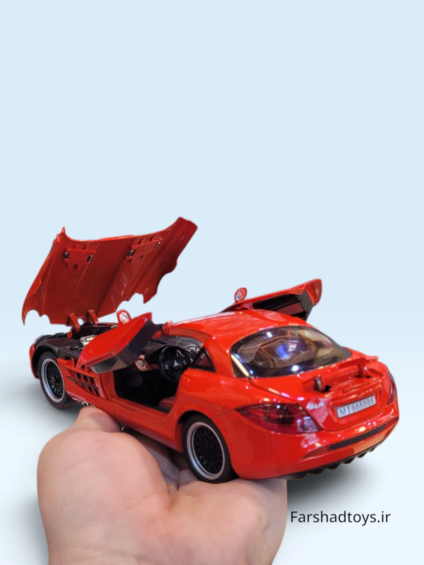 ماکت قرمز مرسدس بنز SLR مکلارن 722S با دو در، کاپوت و صندوق باز