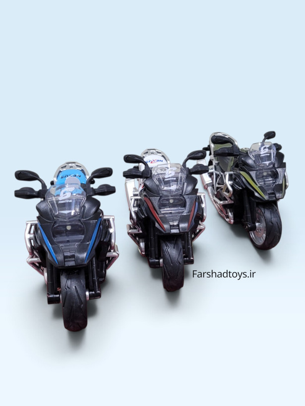 نمای روبهروی سه رنگ ماکت موتور چراغدار GT Tourer مقیاس ۱:۸