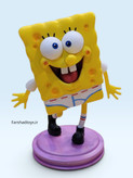 نمای جلوی فیگور باب اسفنجی SpongeBob با لباس زیر و پایه بنفش فرشاد تویز