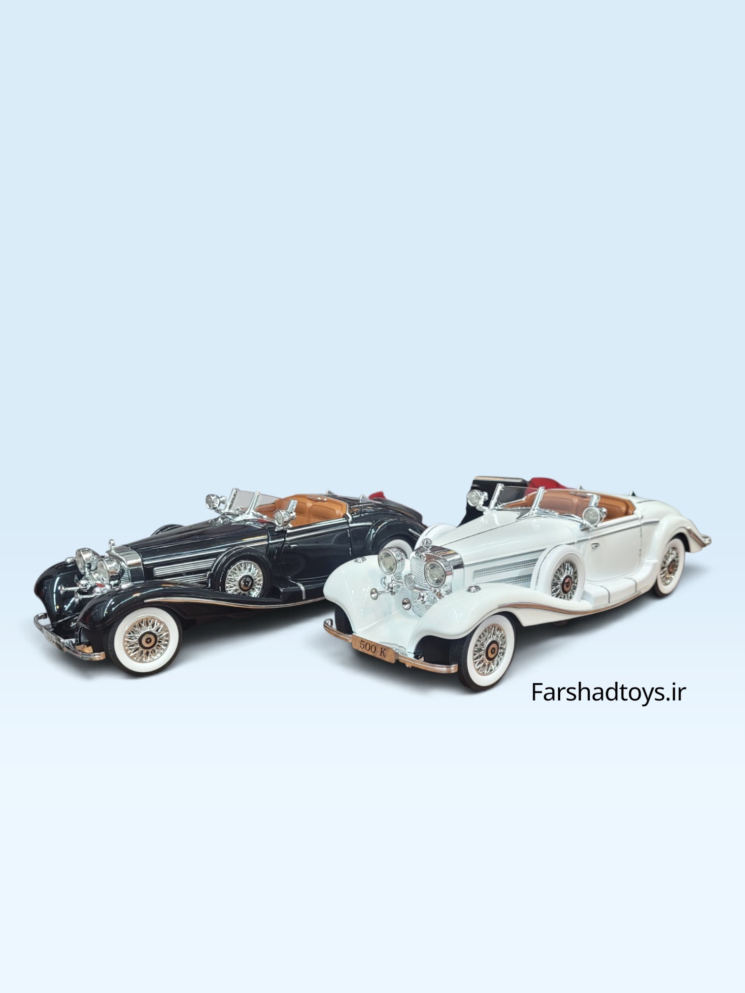 ماکت مرسدس بنز 500 K Roadster مقیاس 1:18 در دو رنگ سفید و مشکی فرشاد تویز