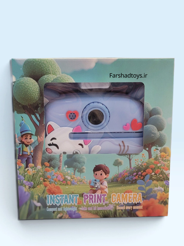 بستهبندی دوربین چاپ فوری کودک طرح گربه آبی Instant Print Camera در فرشاد تویز