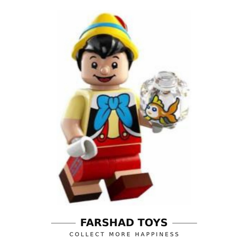 مینیفیگور پینوکیو Pinocchio برند KM کد KM66064 همراه تنگ شفاف ماهی کلیو