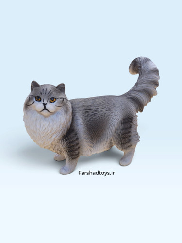 فیگور گربه رگدال خاکستری و سفید Animal Paradise کد PL127-3627