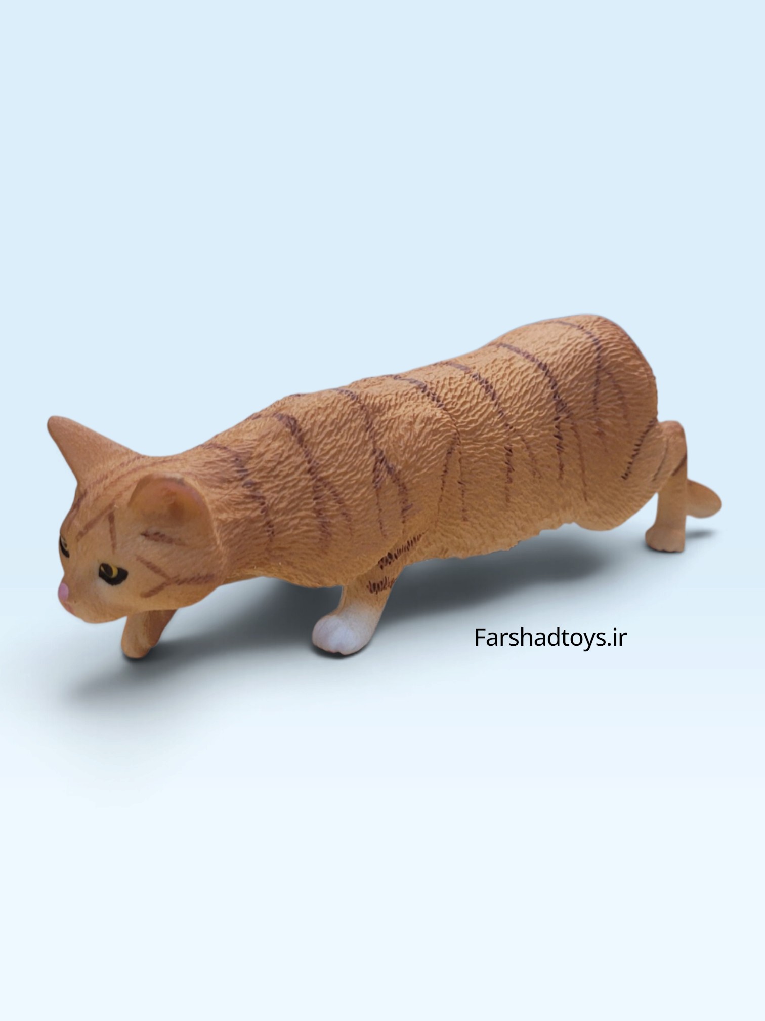 فیگور گربه نارنجی راهراه در حال کمین Paradise Animal کد PL127-3137