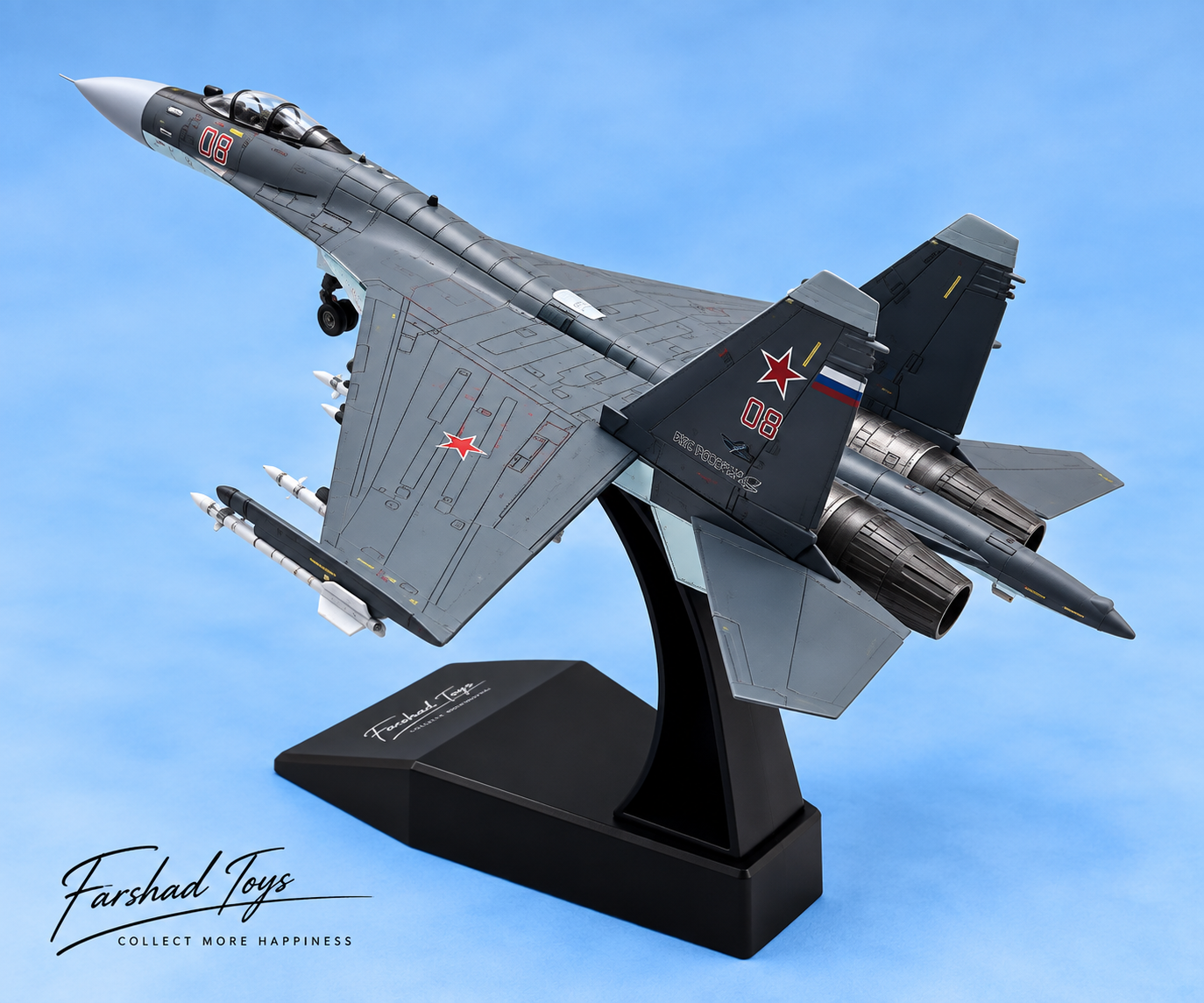 ماکت فلزی جنگنده Sukhoi Su-35S شماره 04 Blue Camouflage مقیاس 1:100
