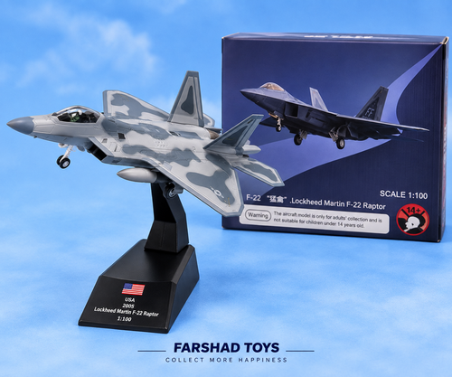 ماکت فلزی جنگنده F-22A Raptor نیروی هوایی آمریکا مقیاس 1:100
