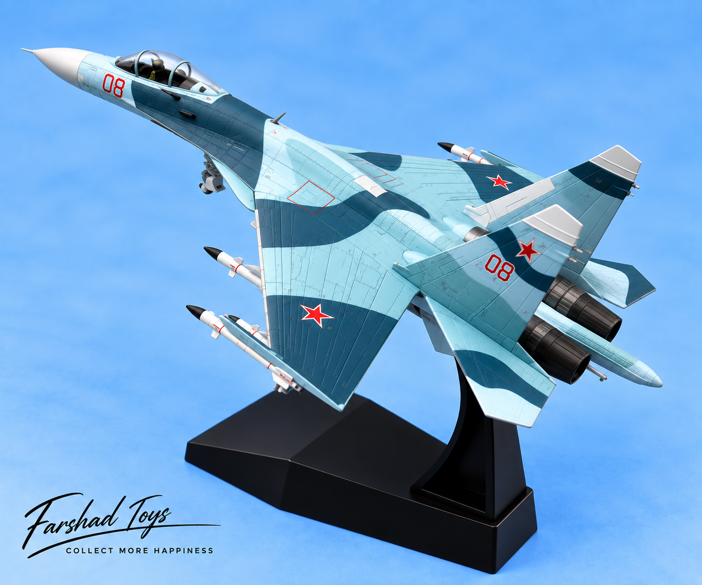 ماکت فلزی جنگنده سوخو Su-27 Flanker شماره 08 مقیاس 1:100 فرشاد تویز