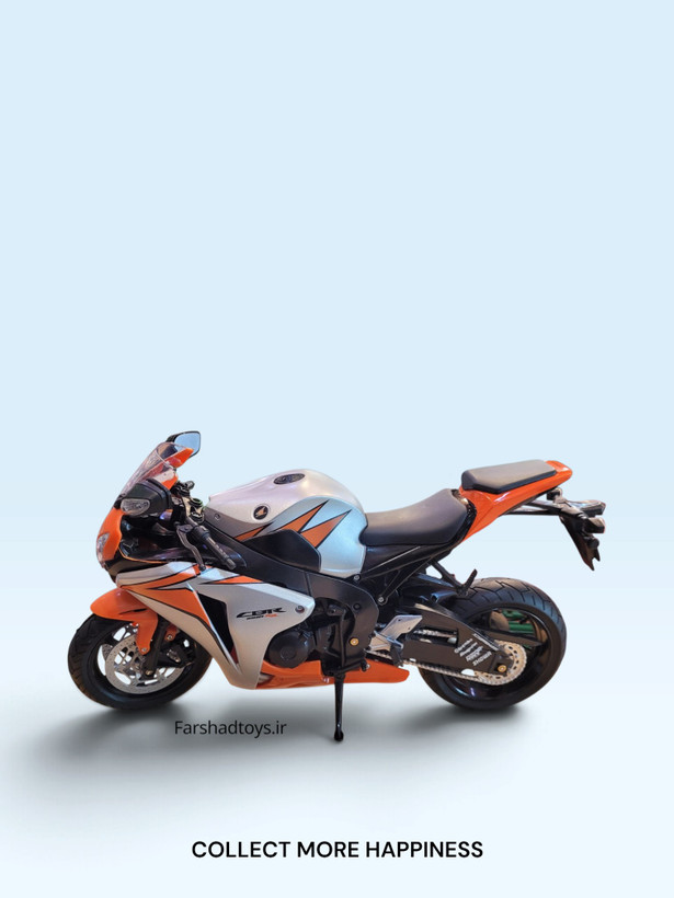 نمای جانبی ماکت هوندا CBR1000RR 2010 نیوری مقیاس 1:6 نقرهای نارنجی