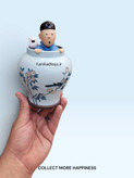 مجسمه رزینی تن تن و میلو داخل گلدان لوتوس آبی Moulinsart