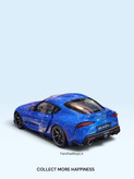 نمای سه رخ عقب ماکت تویوتا GR Supra آبی برند Solido
