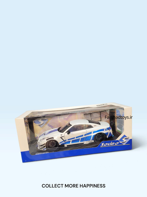 ماکت نیسان GT-R R35 با کیت LBWK برند Solido داخل جعبه اصلی