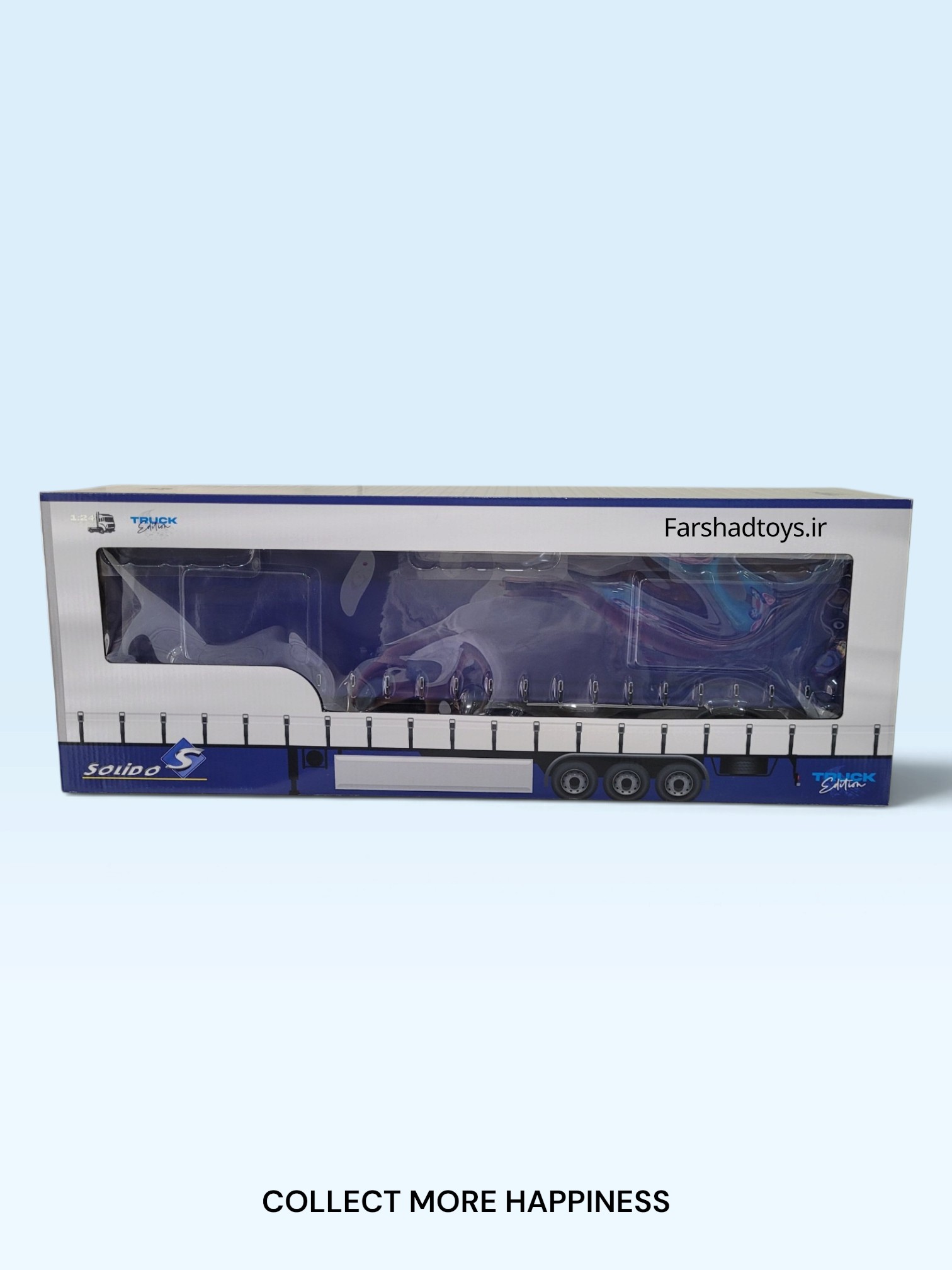 ماکت تریلر چادری آبی سولیدو S2400504 مقیاس 1:24