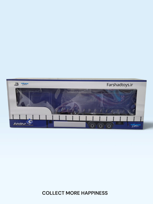 ماکت تریلر چادری آبی سولیدو S2400504 مقیاس 1:24