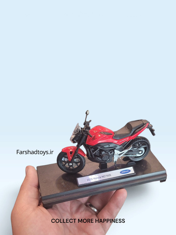نمای جانبی ماکت موتور Honda NC750S قرمز ویلی مقیاس 1:18