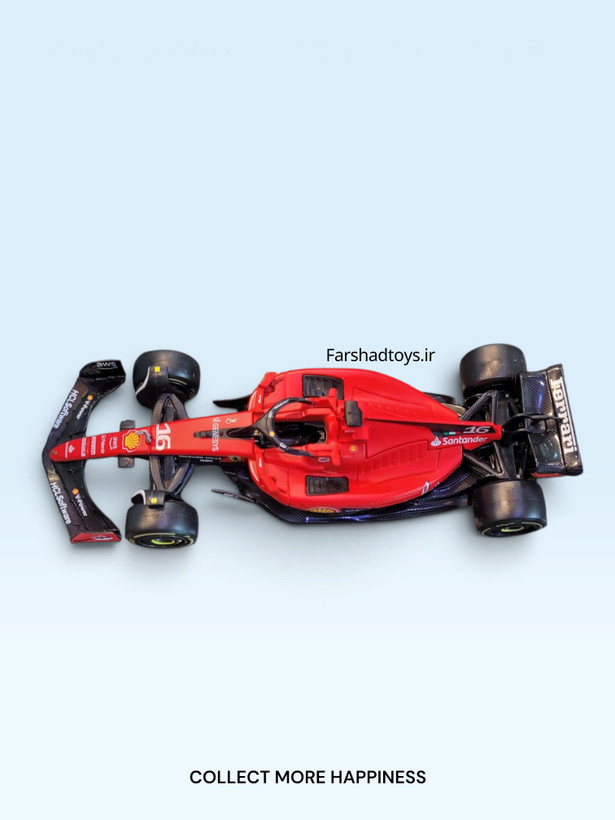 نمای بالای ماکت Ferrari SF-23 شارل لکلرک شماره 16 برند Bburago مقیاس 1:43